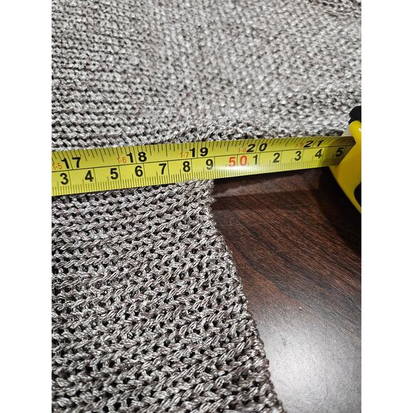 Eileen Fisher Low Front Cardigan Woman’s M Gray Beige 3/4 Sleeve Crop Classic - Picture 3 of 6